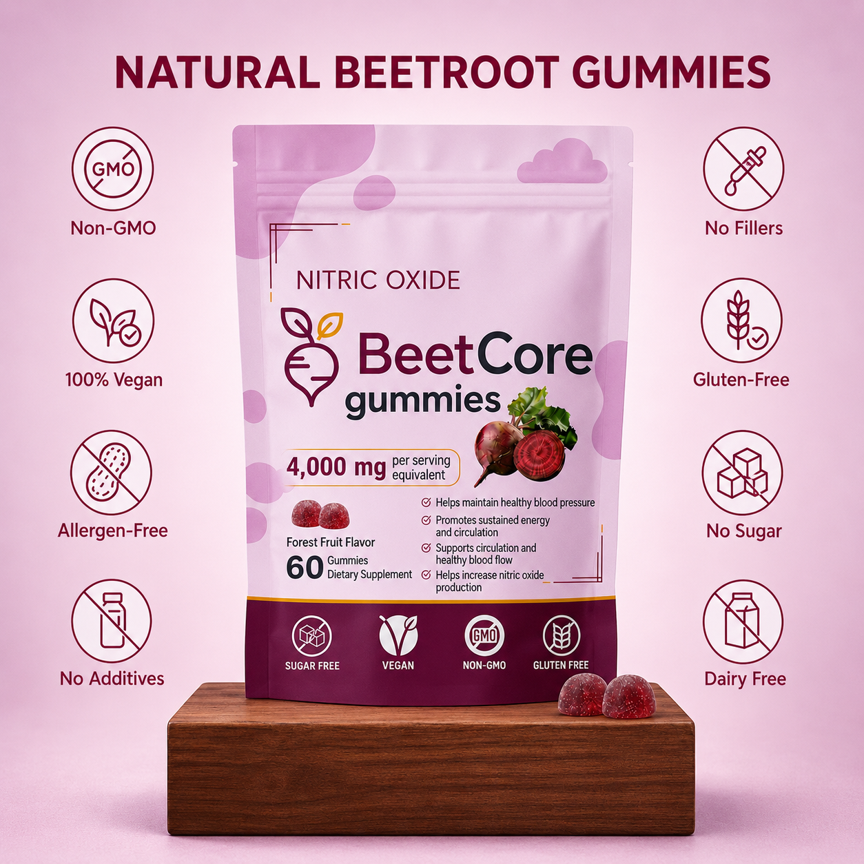 BeetCore© Organic Beetroot Gummies