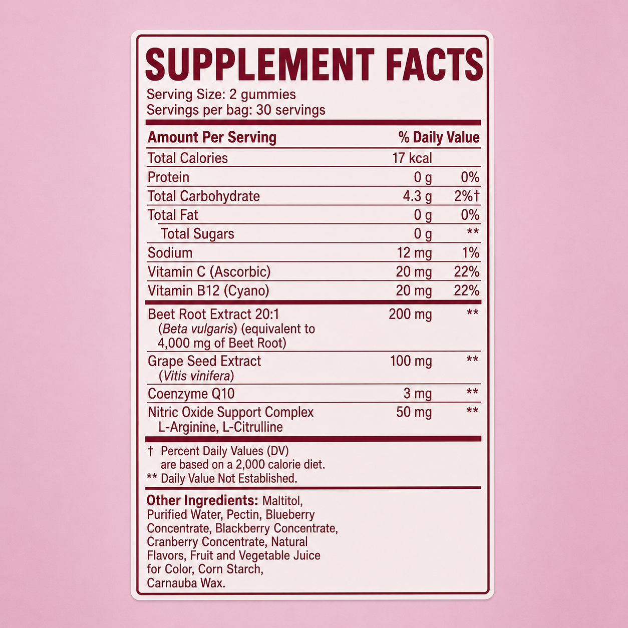 BeetCore© Organic Beetroot Gummies